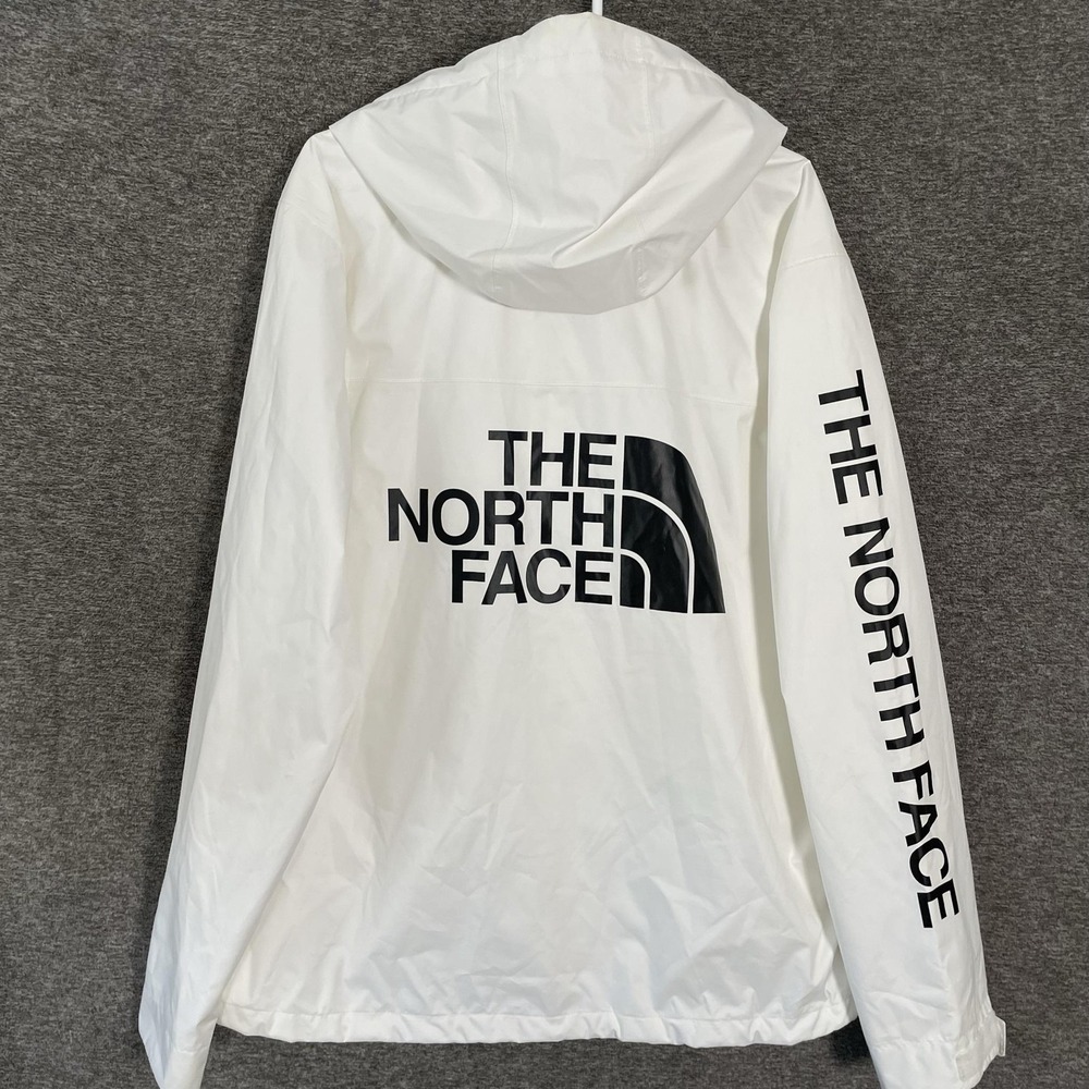 The North Face DryVent Jacket Mens XL White Hooded Windbreaker Full Zip Logo